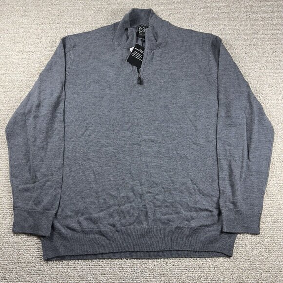 Jos A Bank 1/4 Zip Mock Neck Pullover Sweater Gray Men’s Size 2XLT - Picture 1 of 7